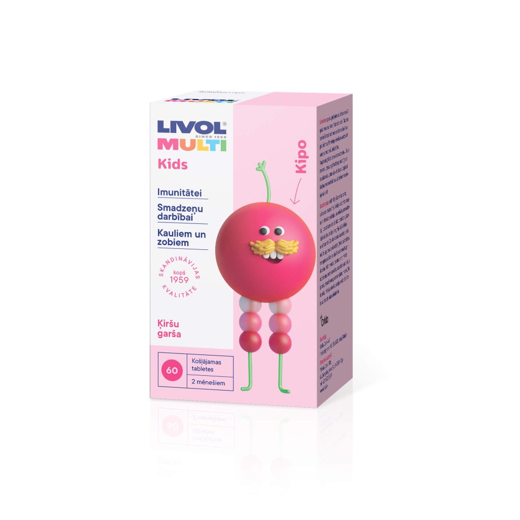 LIVOL MULTI KIDS ar ķiršu garšu, 60 tabl.