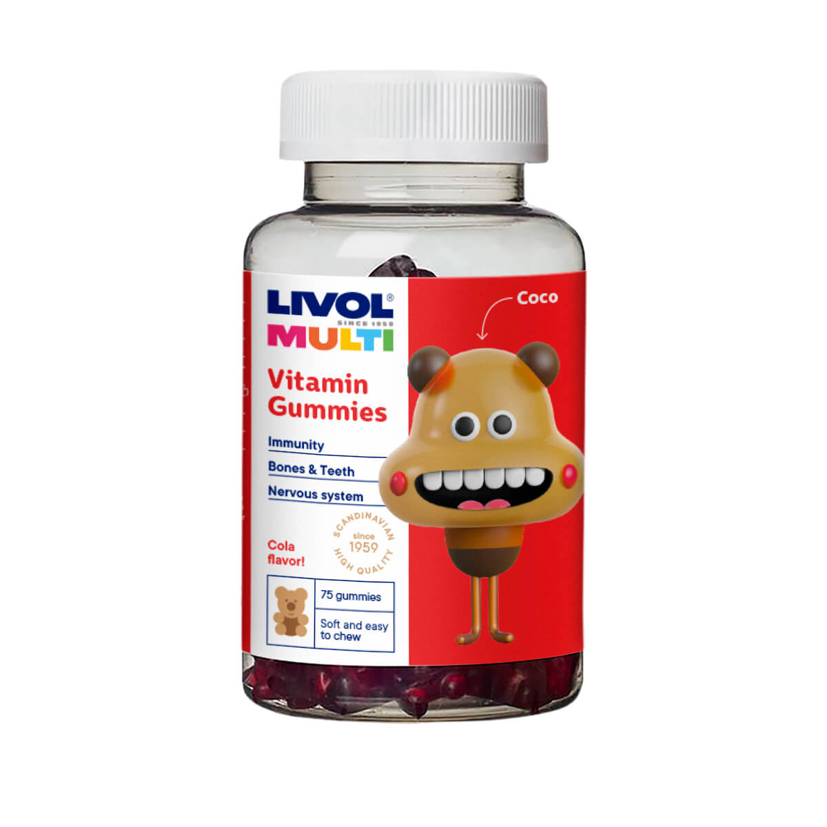 LIVOL MULTI vitamīnu lācīši ar kolas garšu