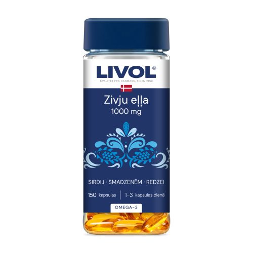LIVOL Zivju eļļa 1000 mg, 150 kaps.