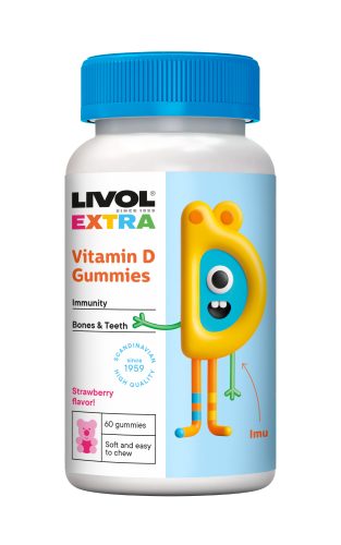 LIVOL EXTRA D vitamīns, 60 košļājamās pastilas