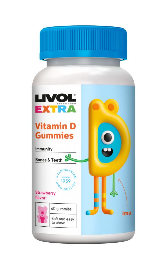 LIVOL EXTRA D vitamīns, 60 košļājamās pastilas