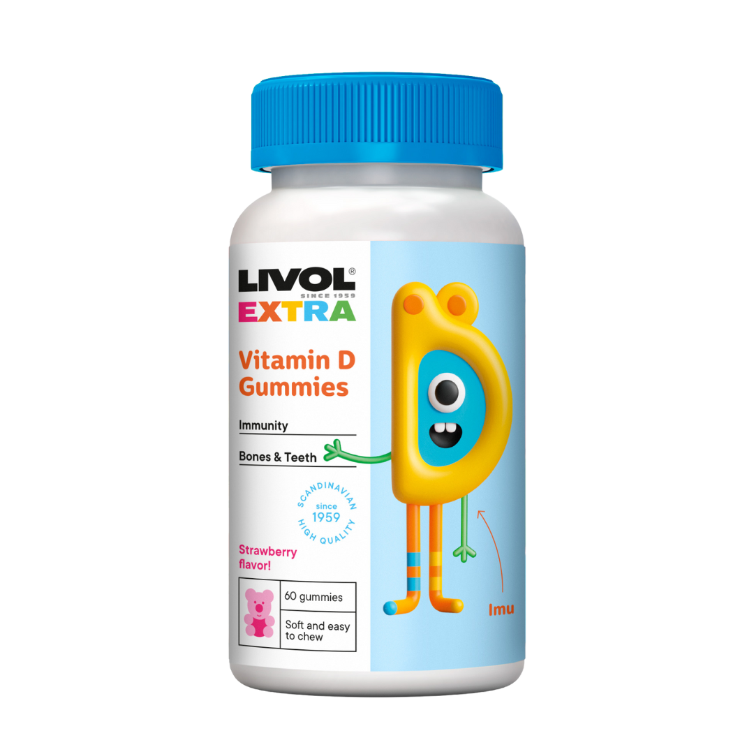 LIVOL EXTRA vitamīna D košļājamās pastilas lācīšu formā